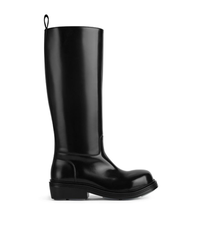 Shop Bottega Veneta Patent Calfskin Fireman Boots In Black