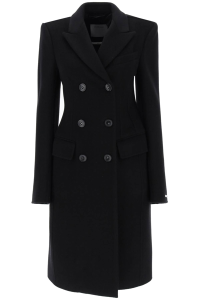 Shop Sportmax 'morgana' Virgin Wool Double-breasted Coat In Black