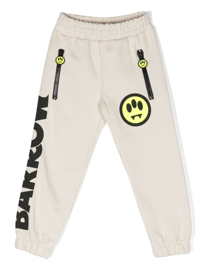 Shop Barrow Logo-print Cotton Track Pants In 中性色