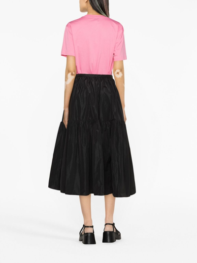 Shop Patou Button-up Tiered Midi Skirt In 黑色
