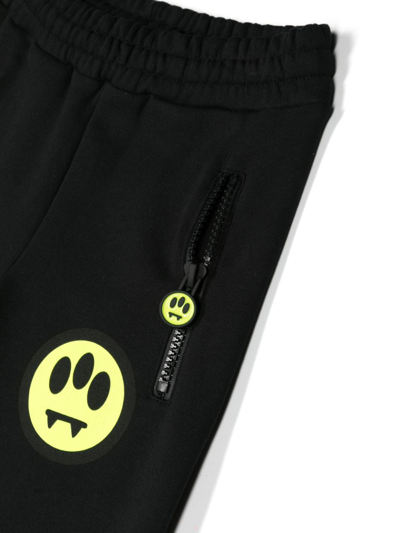 Shop Barrow Logo-print Cotton Track Pants In 黑色