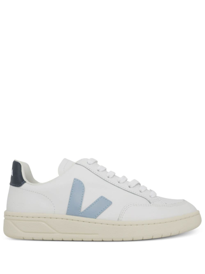 Shop Veja V12 Leather Sneakers In White