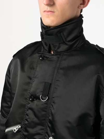 Sacai Zip-up Cotton-blend Bomber Jacket In Black