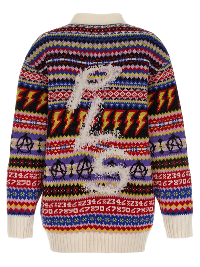 Shop Philosophy Di Lorenzo Serafini All-over Intarsia Cardigan In Multicolor