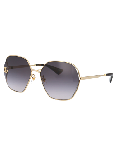 Shop Gucci Gg0818sa Sunglasses In 005 Gold Gold Grey