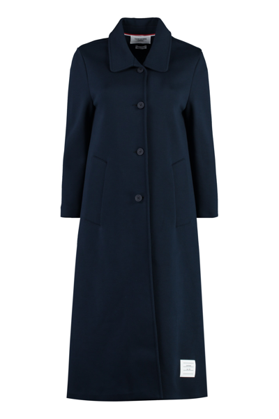 Shop Thom Browne Cotton Coat In Blue