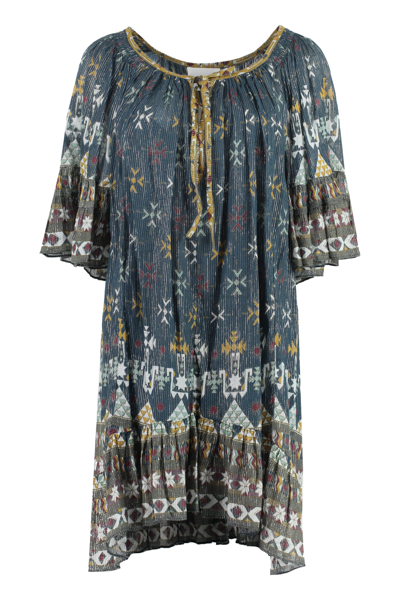 Shop Isabel Marant Étoile Loane Printed Cotton Dress In Blue