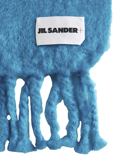Shop Jil Sander Scarf In Turquoise