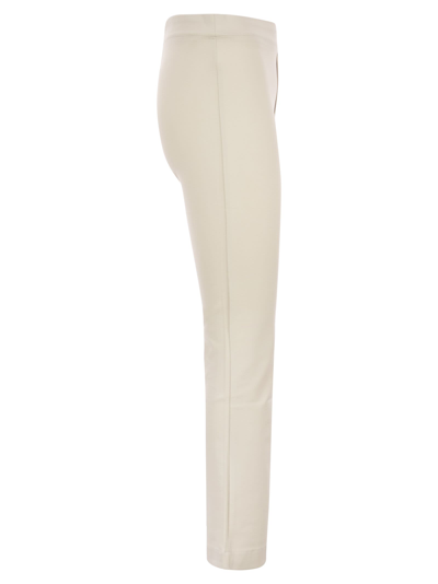 Shop Herno Viscose Jersey Trousers In Cream