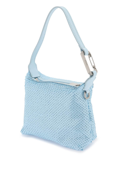 Shop Eéra Sequined Mini Moon Bag In Sky Blue (light Blue)