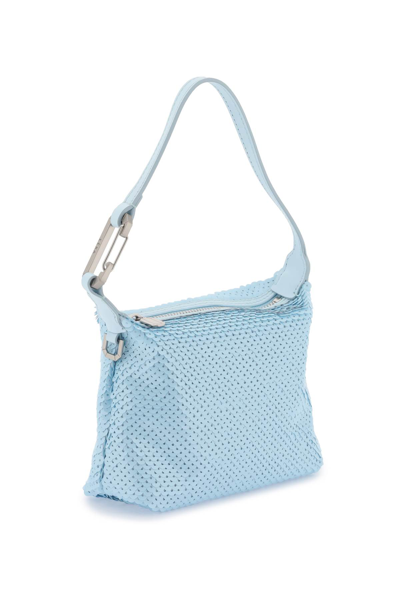 Shop Eéra Sequined Mini Moon Bag In Sky Blue (light Blue)