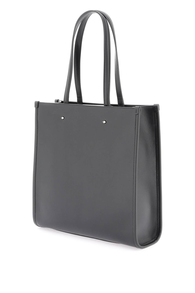 Shop Jimmy Choo Leather Tote Bag In Black White Silver (black)