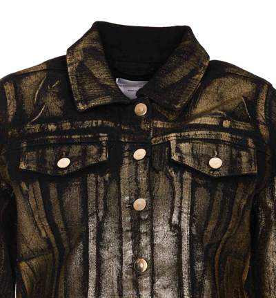 Madison.maison Panelled Foiled-finish Denim Jacket In Black