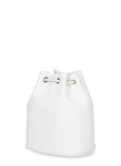 Shop Moschino Bucket Bag With Logo In White