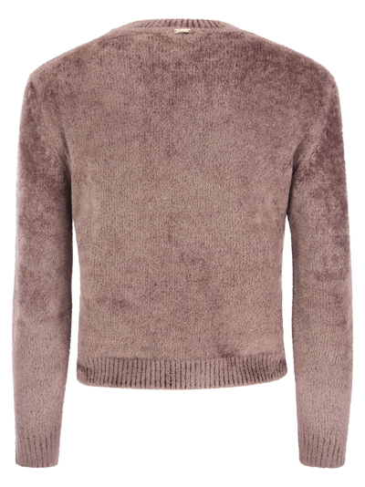 Shop Herno Resort Pullover In Chenille Knit In Pink