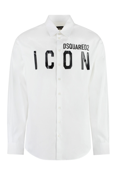 Shop Dsquared2 Drop Cotton Shirt In White
