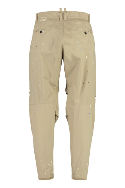 Shop Dsquared2 D2 Cotton Trousers In Sand
