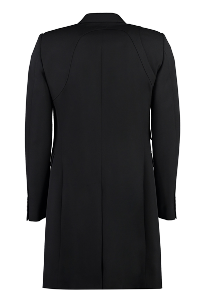 Shop Alexander Mcqueen Wool Coat In Black