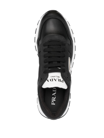 Prada Nubuck And Nylon High-top Sneakers In Schwarz