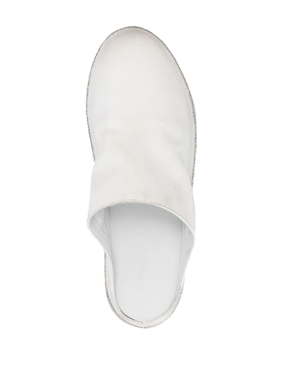 Shop Marsèll Strasacco Round-toe Leather Slippers In White