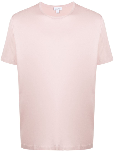 Shop Sunspel Crew-neck Cotton T-shirt In Rosa