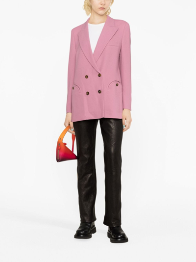 Shop Blazé Milano Double-breasted Virgin Wool Blazer In Violett