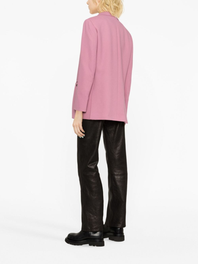 Blazé Milano Everynight Double Breasted Peak Lapel Blazer In Violett