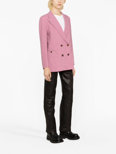 Shop Blazé Milano Double-breasted Virgin Wool Blazer In Violett