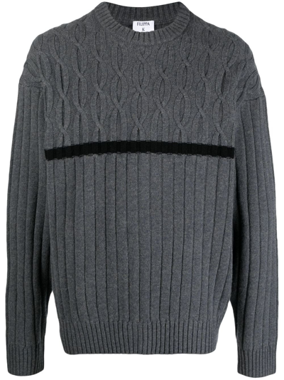 Shop Filippa K Chunky-knit Woo Jumper In Grey