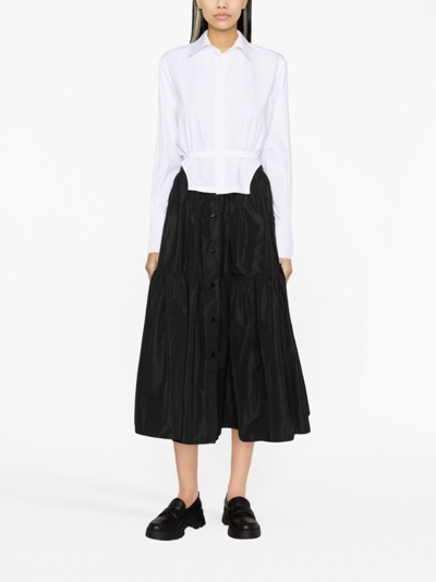 Shop Patou Cropped Cut-out Shirt In Weiss