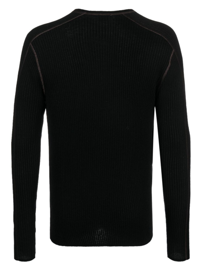 Shop Filippa K Ribbed Lyocell-blend Sweatshirt In Black