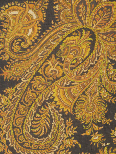 Shop Etro Paisley-print Frayed Scarf In Yellow