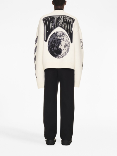 Shop Off-white Moon Vars Wool Cardigan In White