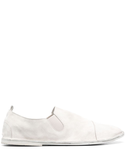 Shop Marsèll Round-toe Slip-on Leather Loafers In White