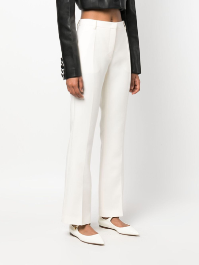 Shop Valentino Tailored High-waisted Trousers In Nude