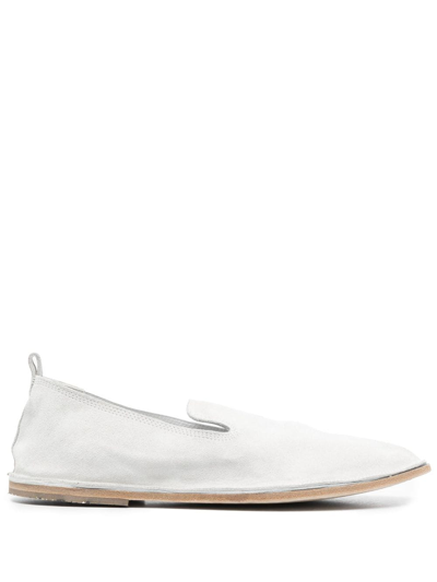 Shop Marsèll Strasacco Slip-on Leather Loafers In Grey