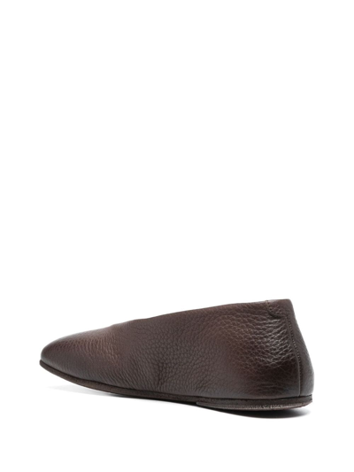 Shop Marsèll Spatolona Square-toe Ballerina Shoes In Brown