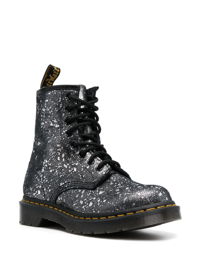Shop Dr. Martens' 1460 Metallic-finish Leather Boots In Grau