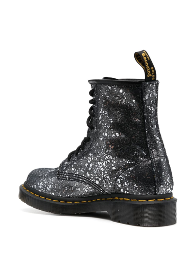 Shop Dr. Martens' 1460 Metallic-finish Leather Boots In Grau