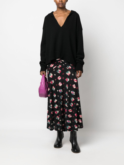 Shop Ulla Johnson Nadira Nocturne-print Maxi Skirt In Black
