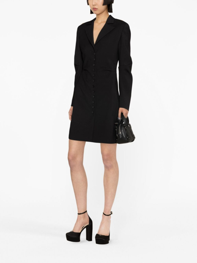 Shop Blumarine Notched-lapel Single-breasted Coat In Schwarz