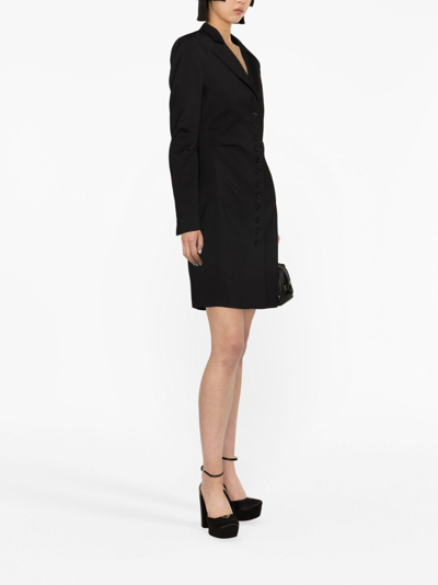 Shop Blumarine Notched-lapel Single-breasted Coat In Schwarz