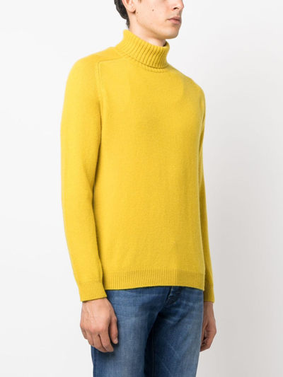 Shop Boglioli Roll-neck Cashmere Jumper In Yellow