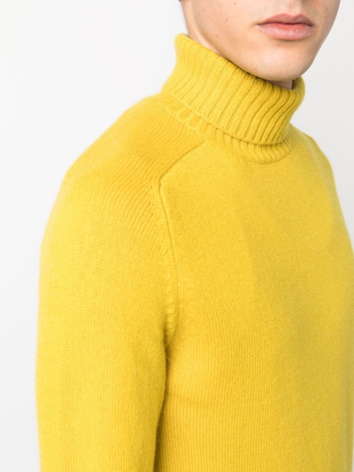 Shop Boglioli Roll-neck Cashmere Jumper In Yellow