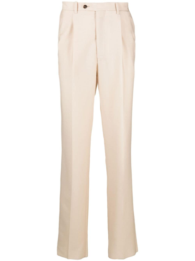 Shop Bally Pressed-crease Tailored Trousers In Neutrals