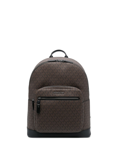 Shop Michael Kors Hudson Logo Backpack In Brown