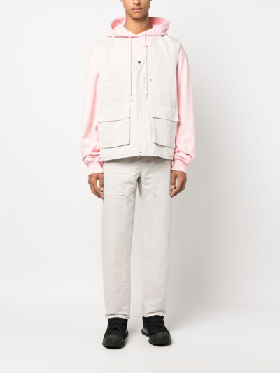 Helmut Lang Men's Cotton & Linen-blend Oversized Vest In Nude