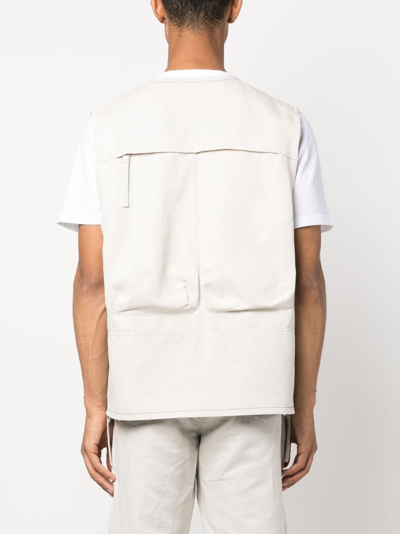 Helmut Lang Men's Cotton & Linen-blend Oversized Vest In Nude