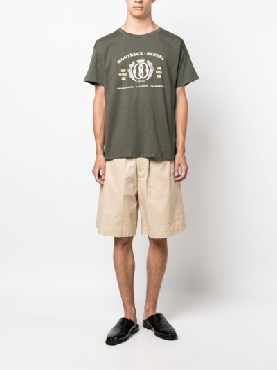 Shop Bally Graphic-print Cotton T-shirt In Green