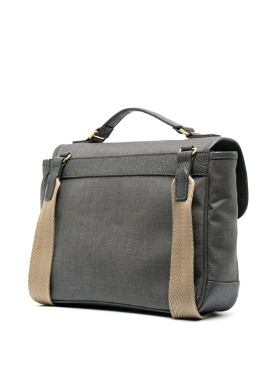 Shop Thom Browne 120's Twill School Bag Backpack In Grey